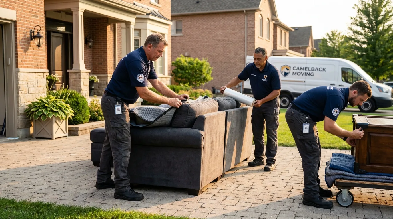 Large estate moving crew wrapping furniture in Yates Center, KS